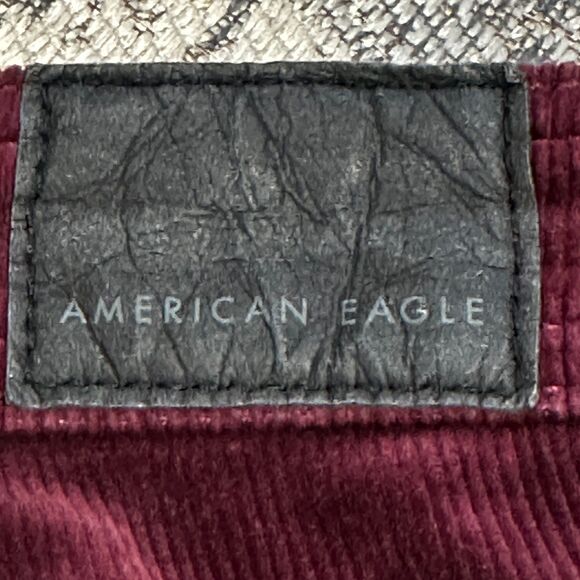 American Eagle Jegging Womens Burgundy Corduroy Hi Rise Button Fly sz 10 (32X28) - Picture 10 of 13